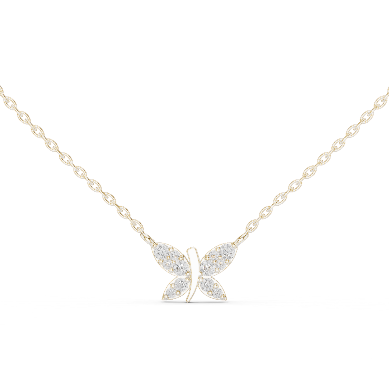 Multiple Round Lab Diamond Butterfly Pendant