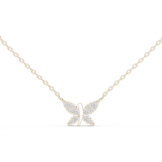 Multiple Round Lab Diamond Butterfly Pendant