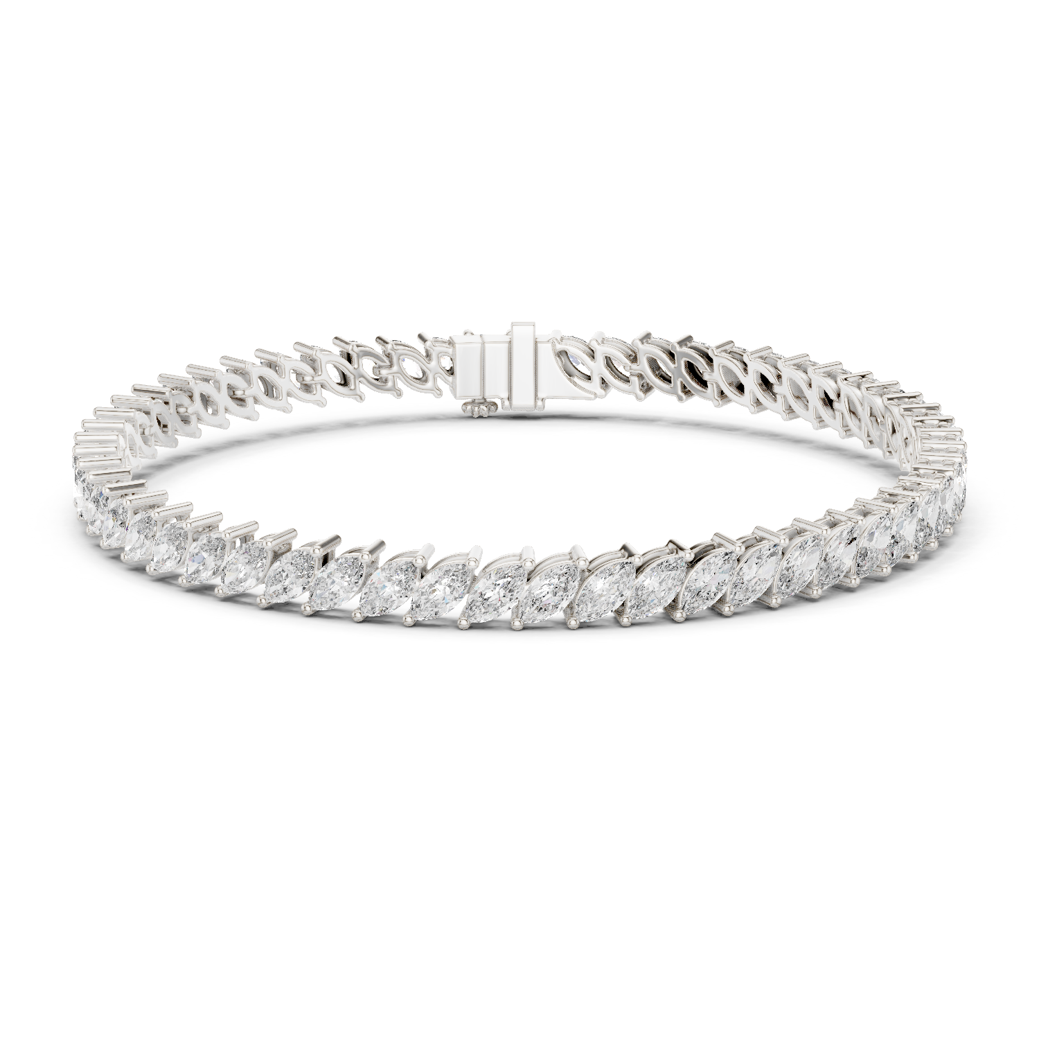 Marquise Cut Lab Diamond Tennis Bracelet