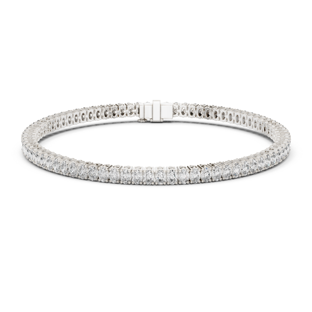 Oval Diamond Tennis Bracelet With Prong Setting