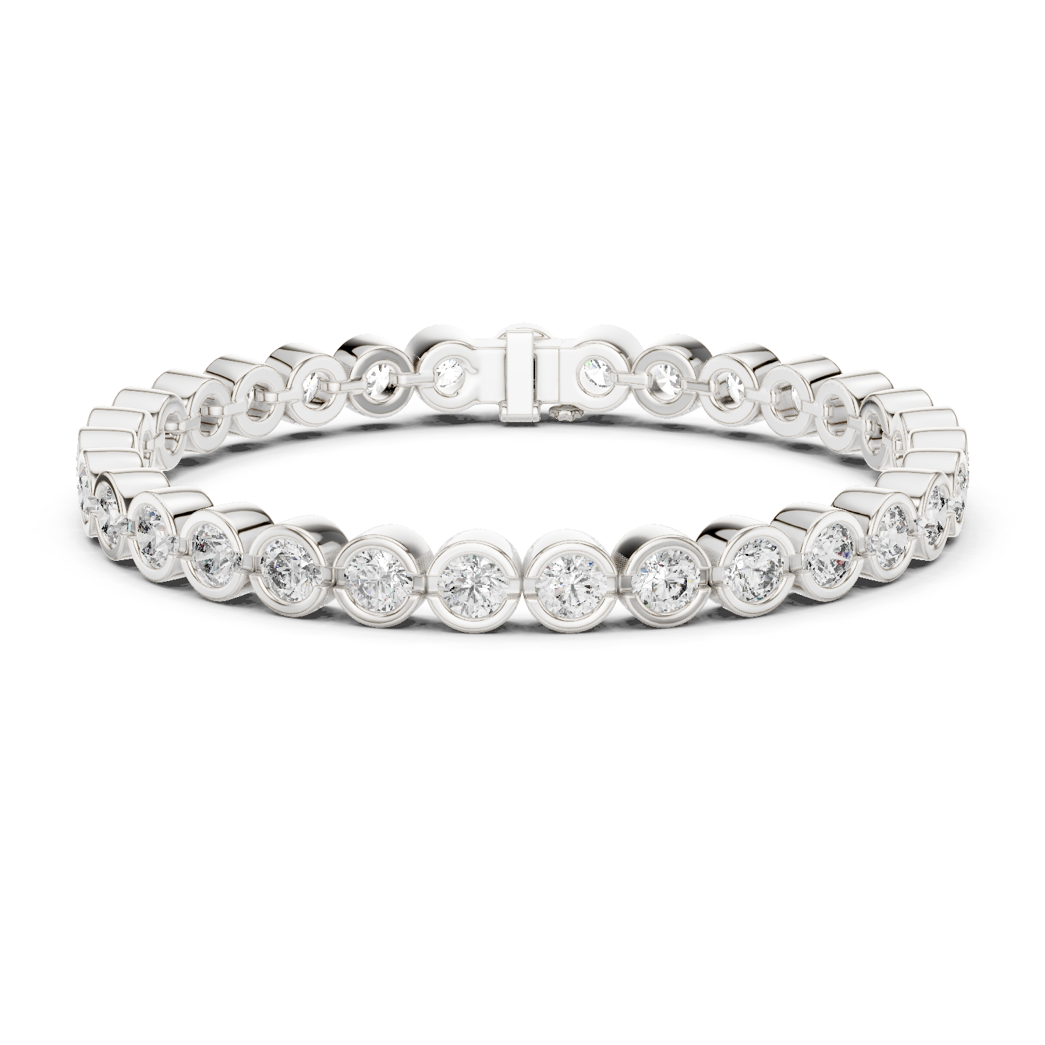 Cluster Round Diamond Bezel set Bracelet