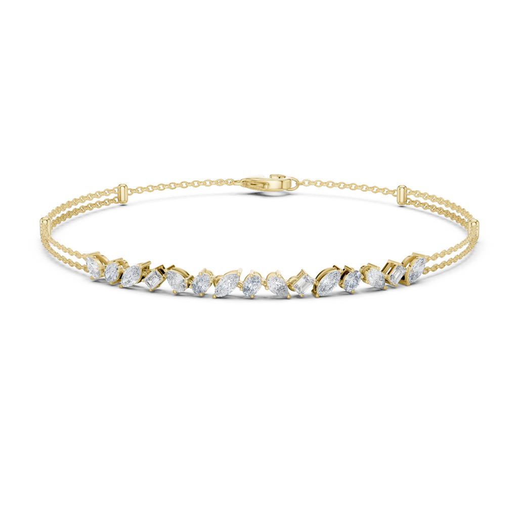 Brilliant Cut Diamond Classic Twin Chain Bracelet