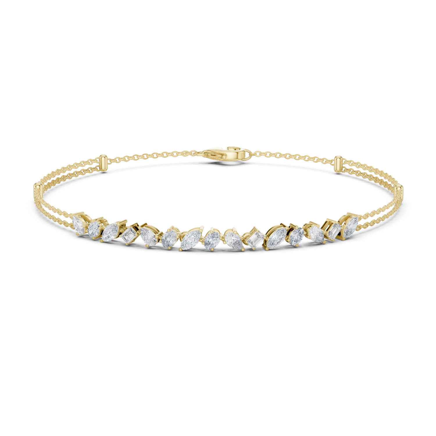 Brilliant Cut Diamond Classic Twin Chain Bracelet