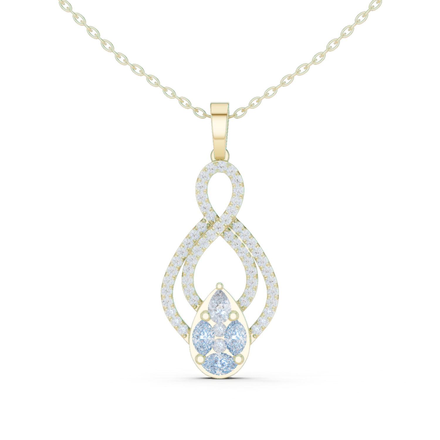 Multi Shape Lab Diamond Infinity Pendant