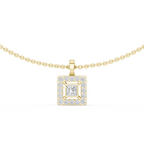 Princess Cut Lab Diamond Halo Pendant