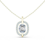 Oval Cut Lab Diamond Pendant With Halo Setting