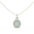 Vintage Halo Cushion Cut Lab Diamond Pendant