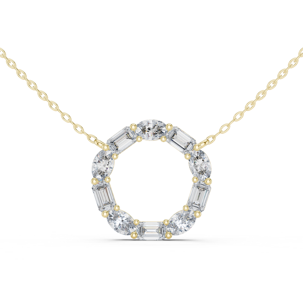 1.50 Carat Oval Shape Lab Diamond Circle Pendant