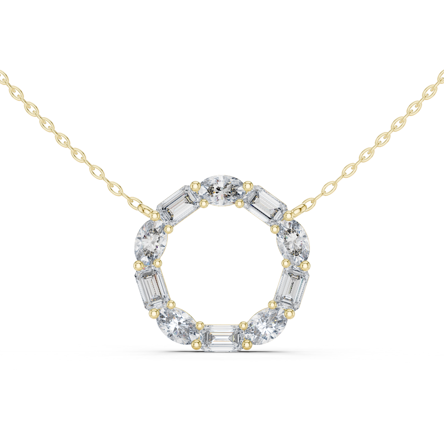 1.50 Carat Oval Shape Lab Diamond Circle Pendant