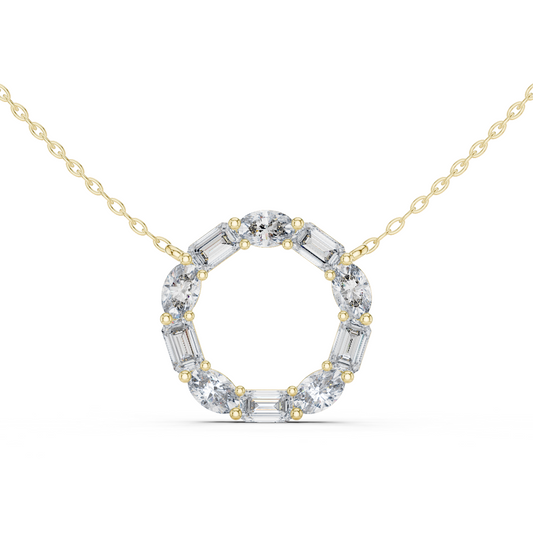1.50 Carat Oval Shape Lab Diamond Circle Pendant