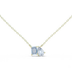 Pear And Emerald Cut Lab Diamond Solitaire Pendant