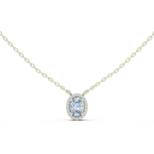 Fancy Oval Cut Halo Lab Diamond Pendant