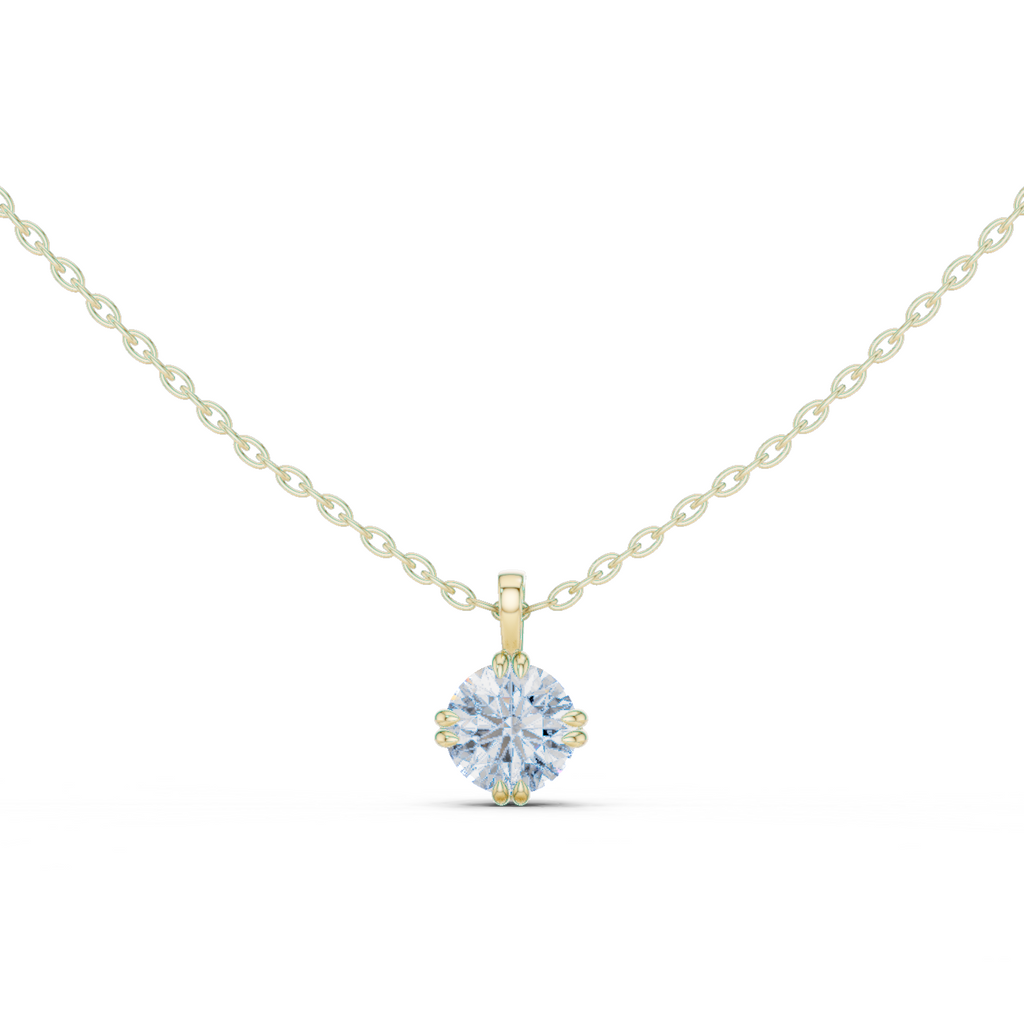 1 Carat Round Cut Lab Diamond Solitaire Pendant