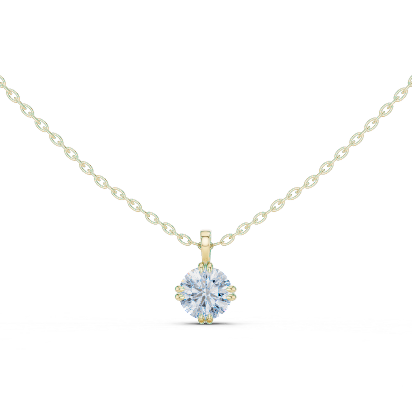 1 Carat Round Cut Lab Diamond Solitaire Pendant