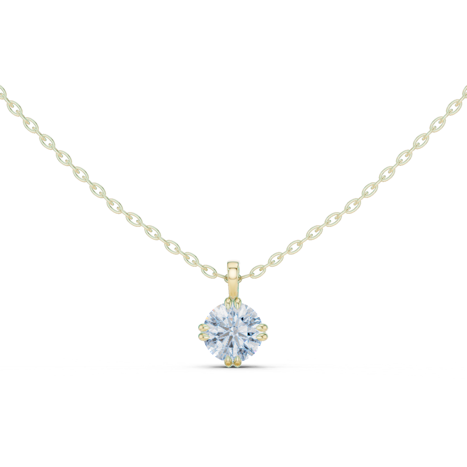 1 Carat Round Cut Lab Diamond Solitaire Pendant