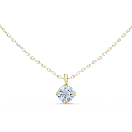 1 Carat Round Cut Lab Diamond Solitaire Pendant