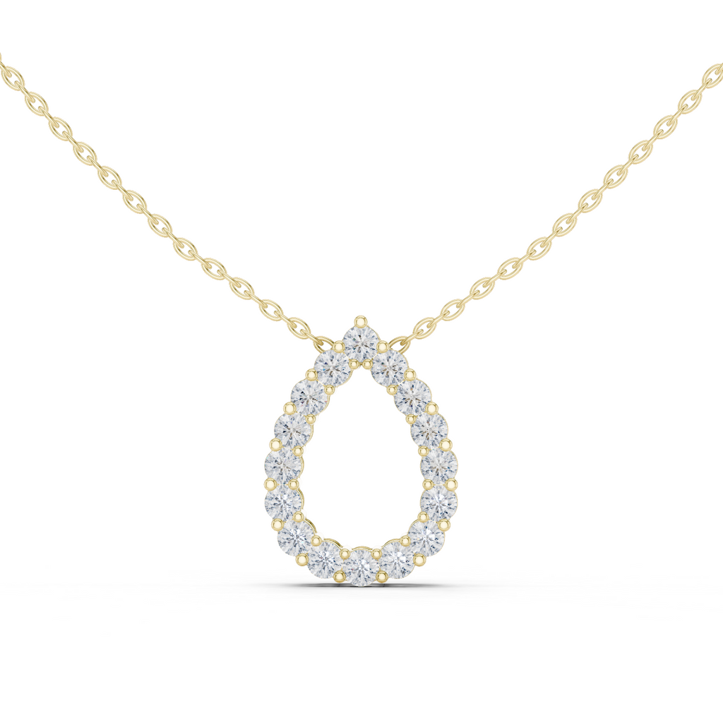 Lab Diamond Round Cut Dew Drop Pendant
