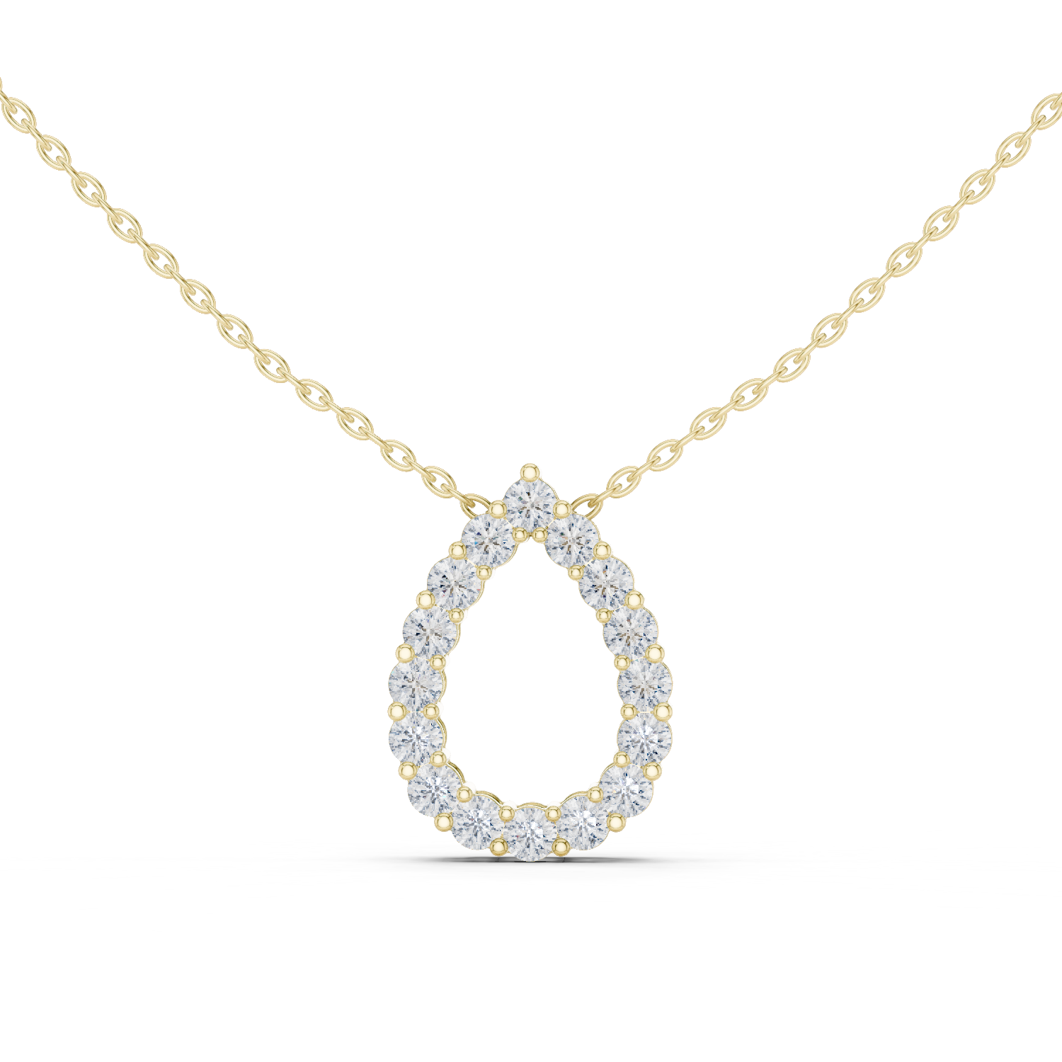 Lab Diamond Round Cut Dew Drop Pendant