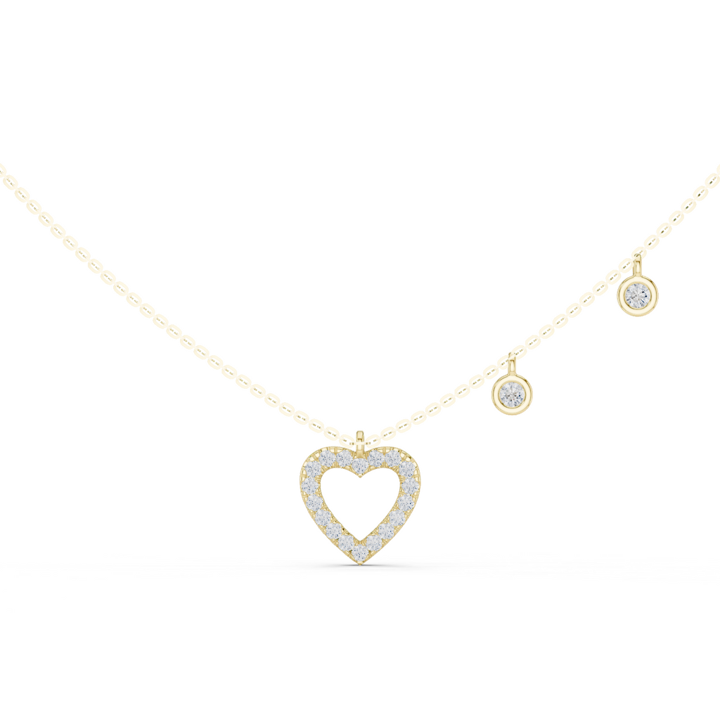 Heart Shape Round Cut lab Diamond Pendant