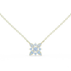 Round Lab Diamond Studded Flower Pendant