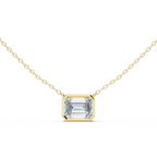 2.50 Carat Emerald Cut Lab Diamond Bezel Set Pendant