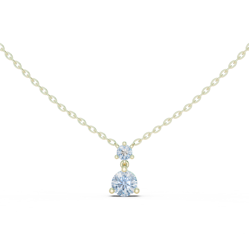14K Yellow Gold Solitaire Pendant With Round Lab Diamond
