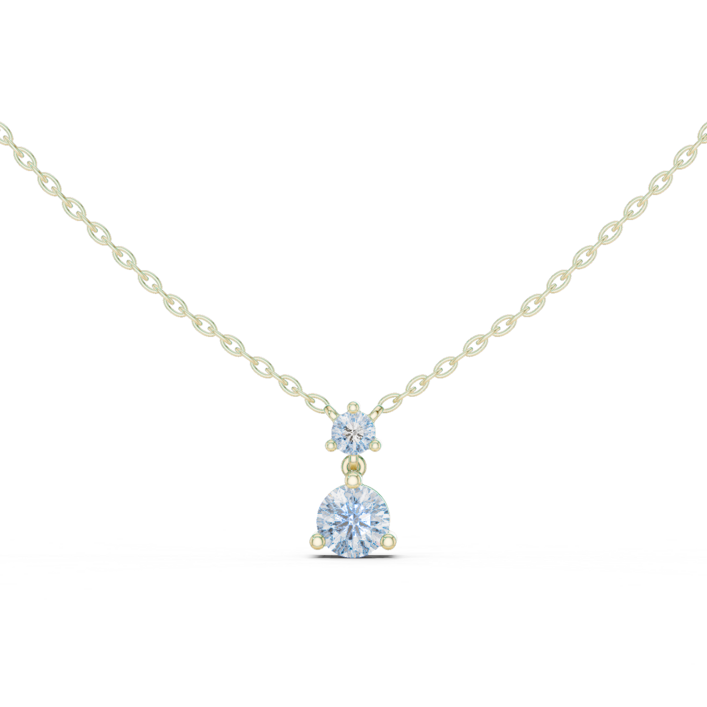 14K Yellow Gold Solitaire Pendant With Round Lab Diamond