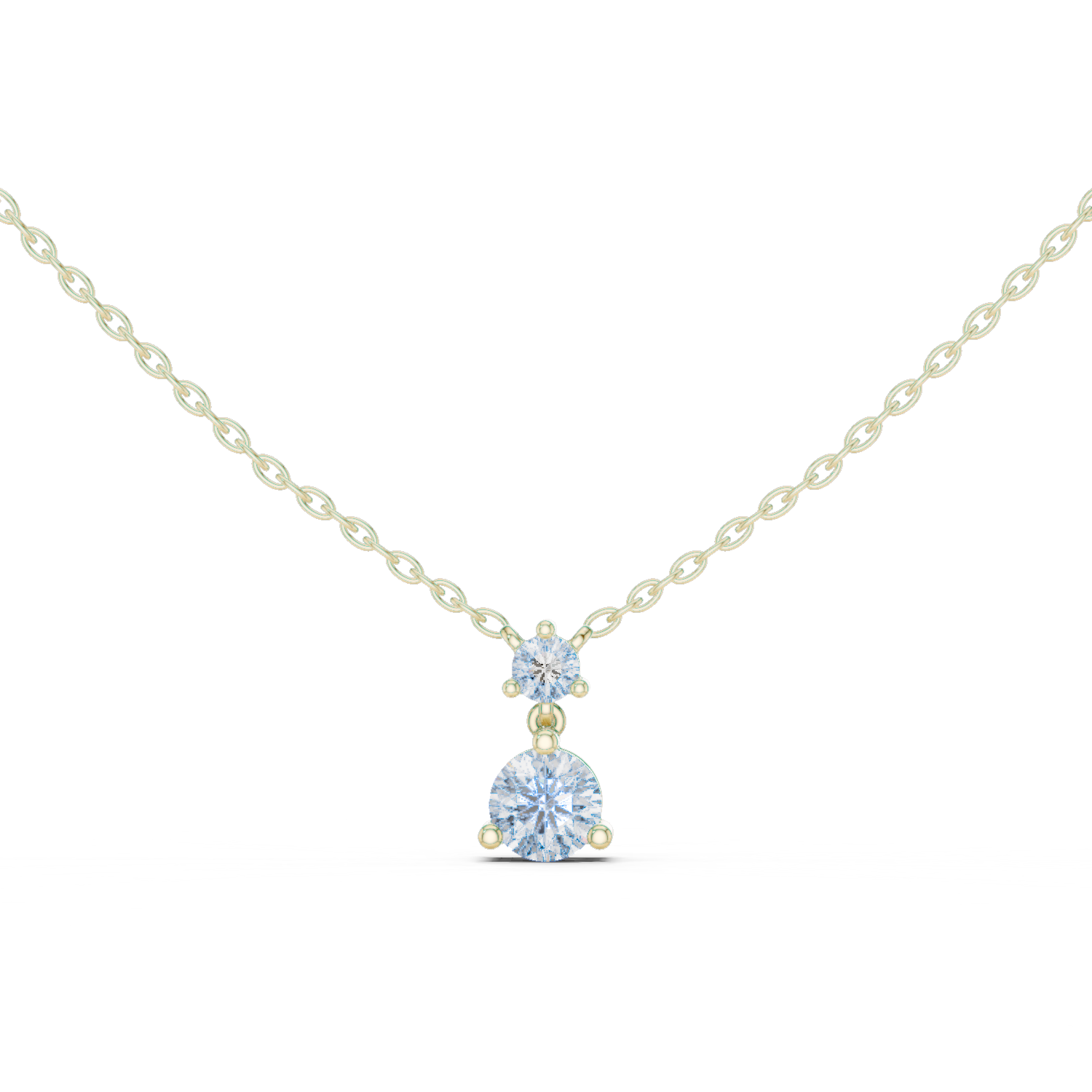 14K Yellow Gold Solitaire Pendant With Round Lab Diamond