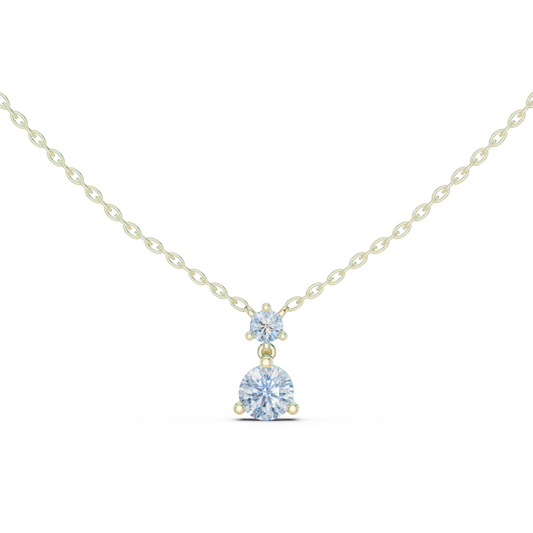 14K Yellow Gold Solitaire Pendant With Round Lab Diamond
