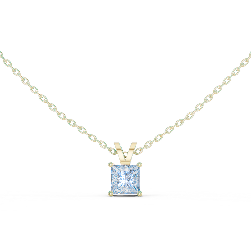 Princess Cut Solitaire Lab Diamond Pendant