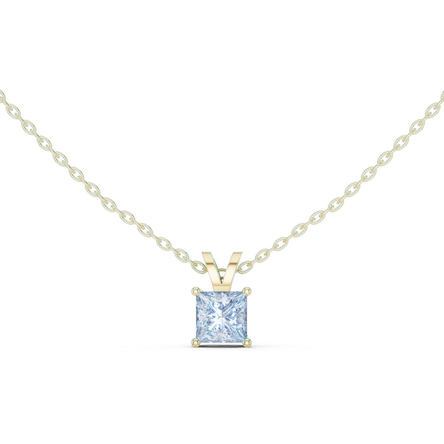 Princess Cut Solitaire Lab Diamond Pendant
