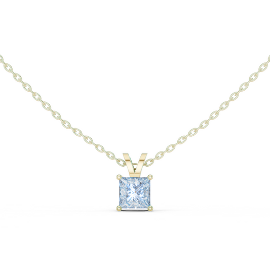 Princess Cut Solitaire Lab Diamond Pendant