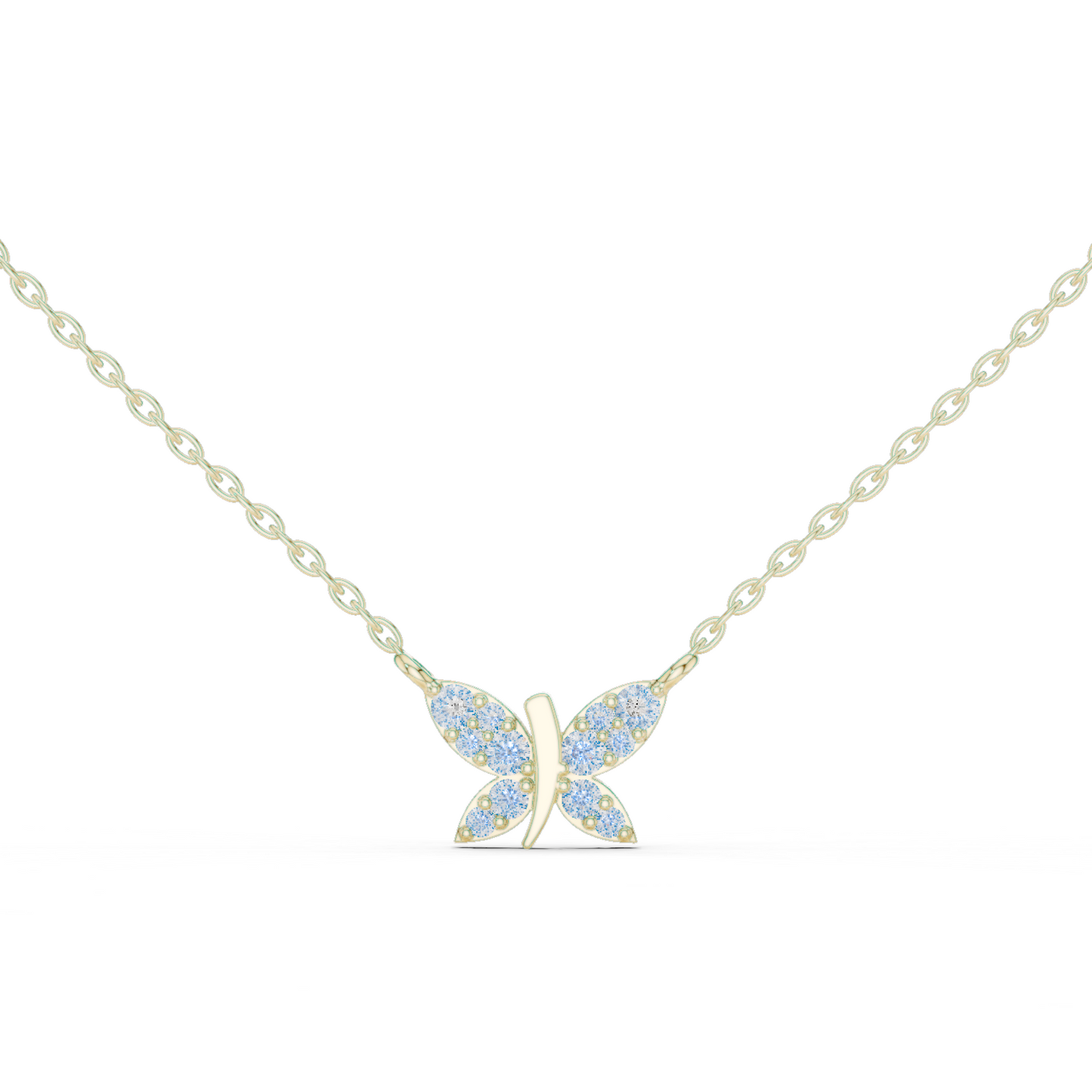 Multiple Round Lab Diamond Butterfly Pendant