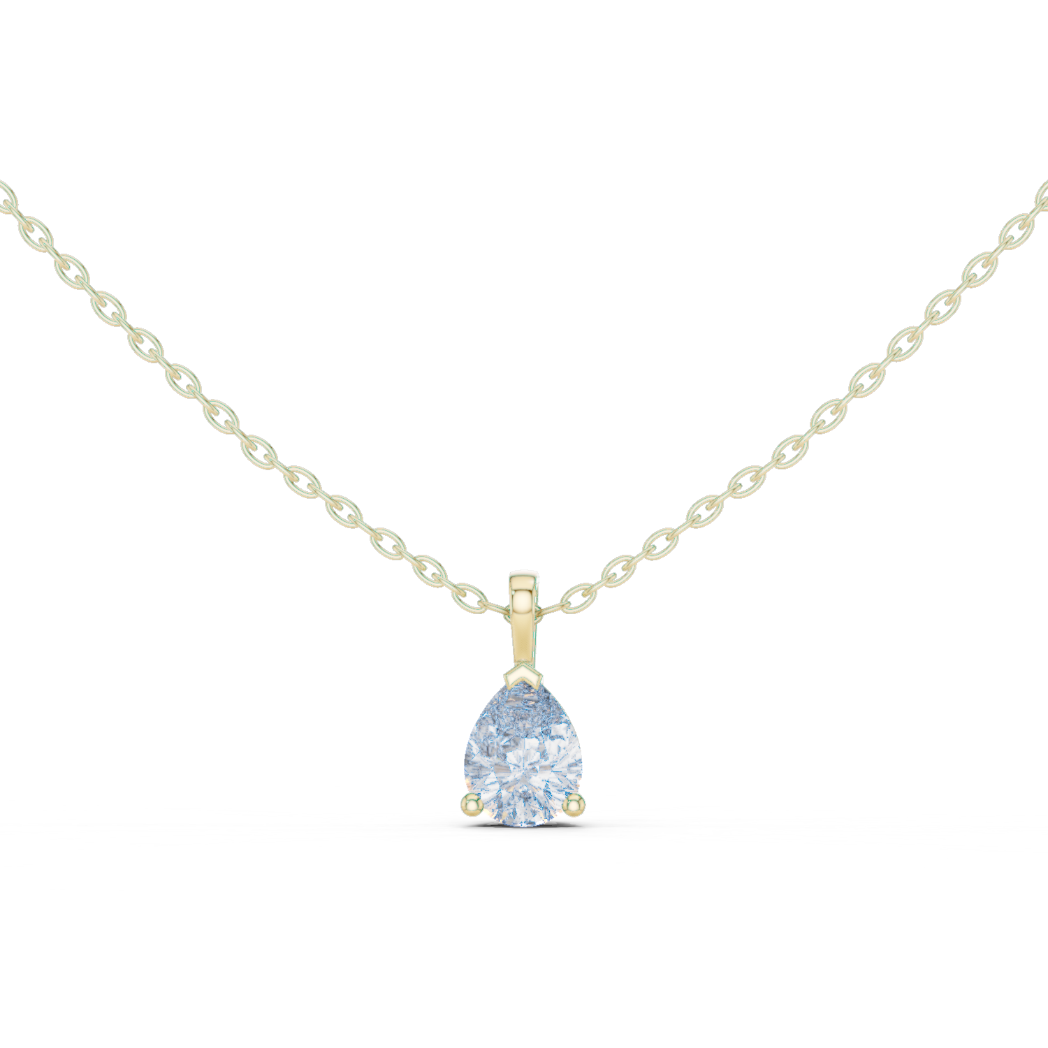 1 Carat Pear Cut Lab Diamond Solitaire Pendant