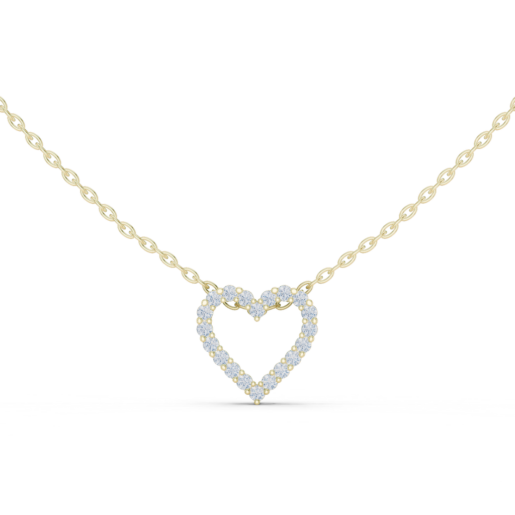 Heart Shape Round Cut Lab Diamond Pendant