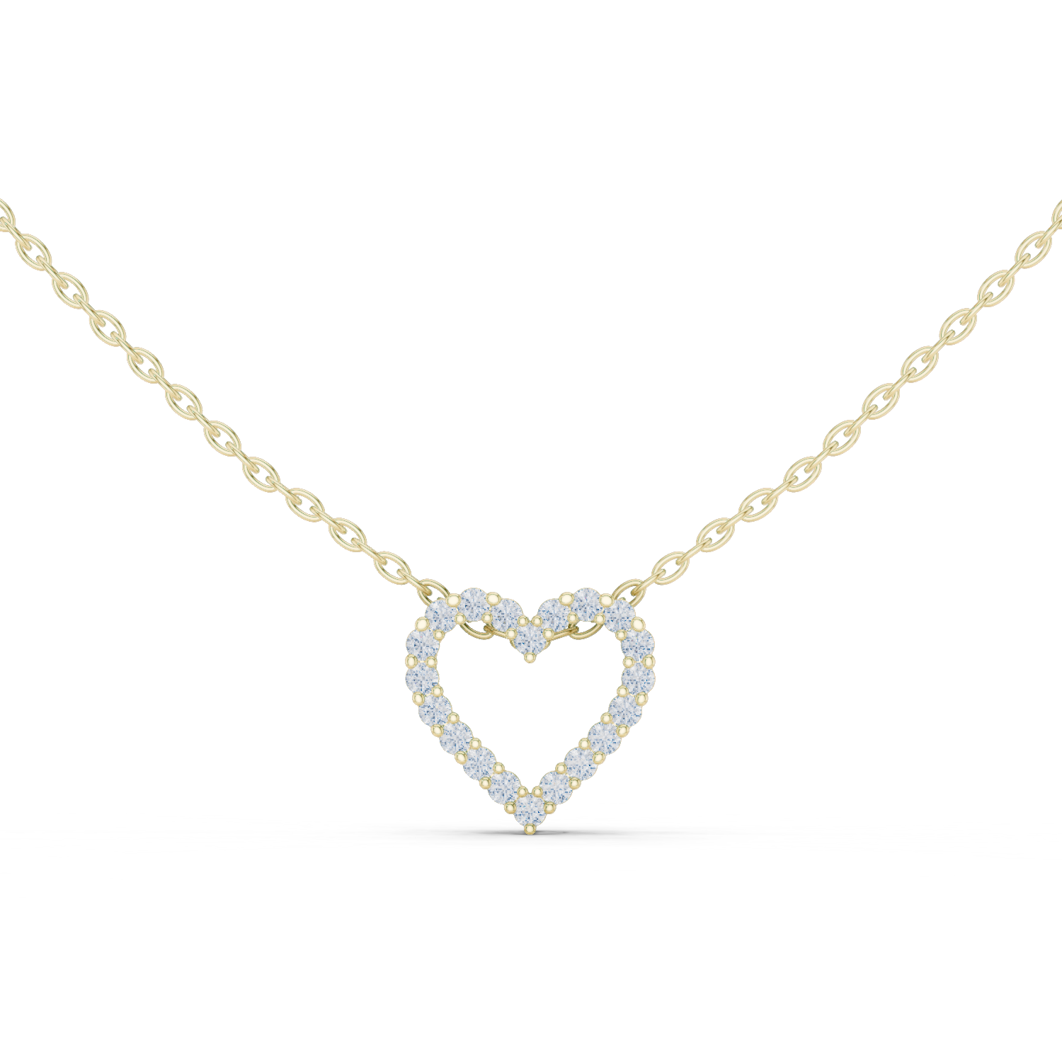 Heart Shape Round Cut Lab Diamond Pendant