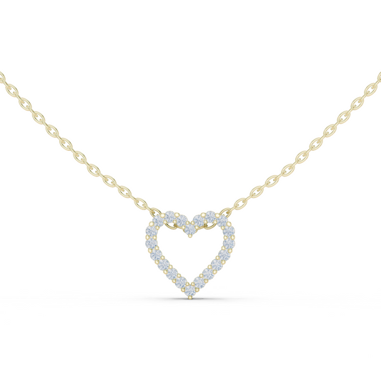 Heart Shape Round Cut Lab Diamond Pendant