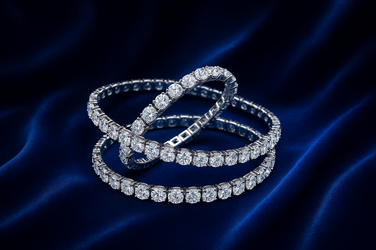 keep diamond bracelet center and use 2-3 bracelet with blue premium theme 