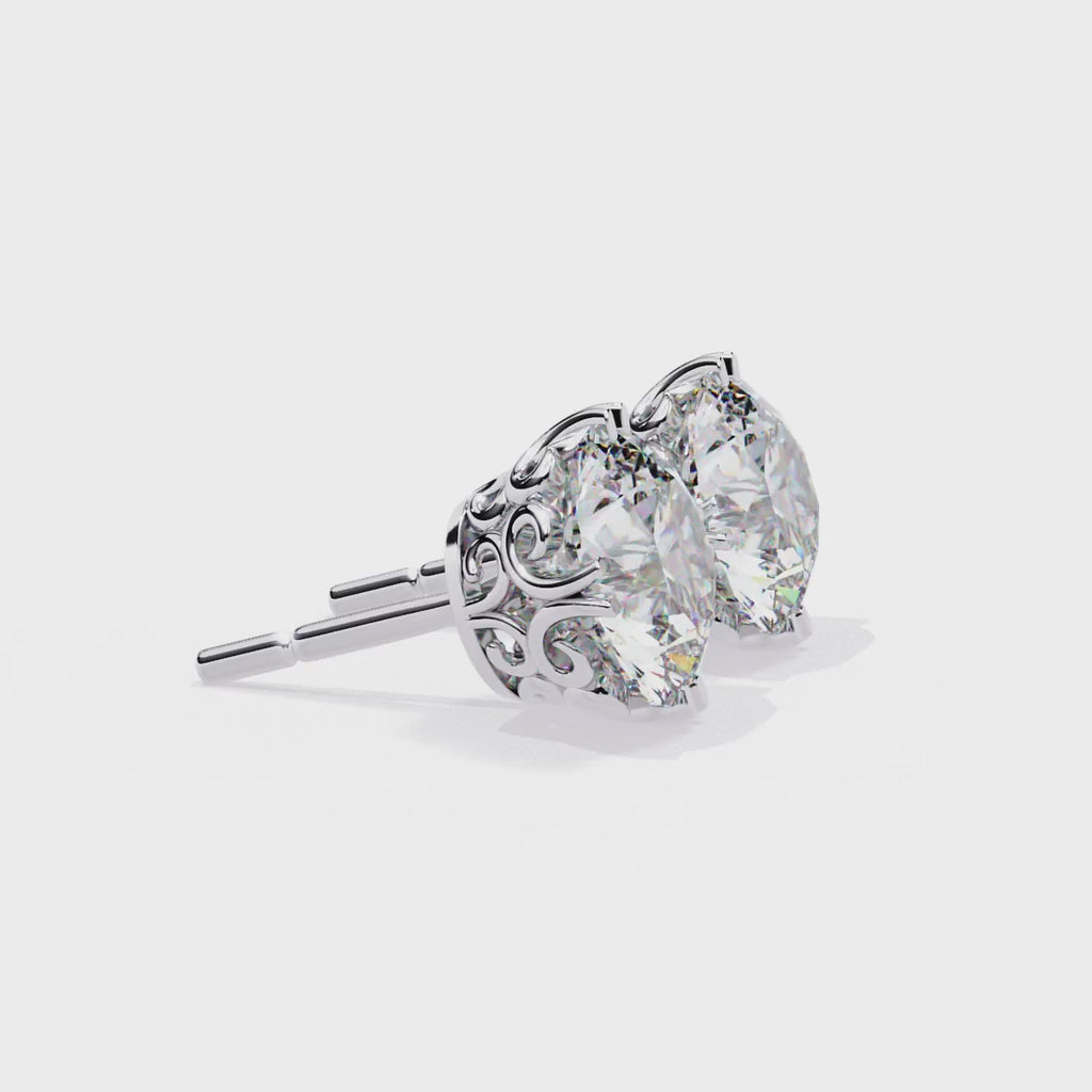 Round Cut Lab Diamond Stud Earring