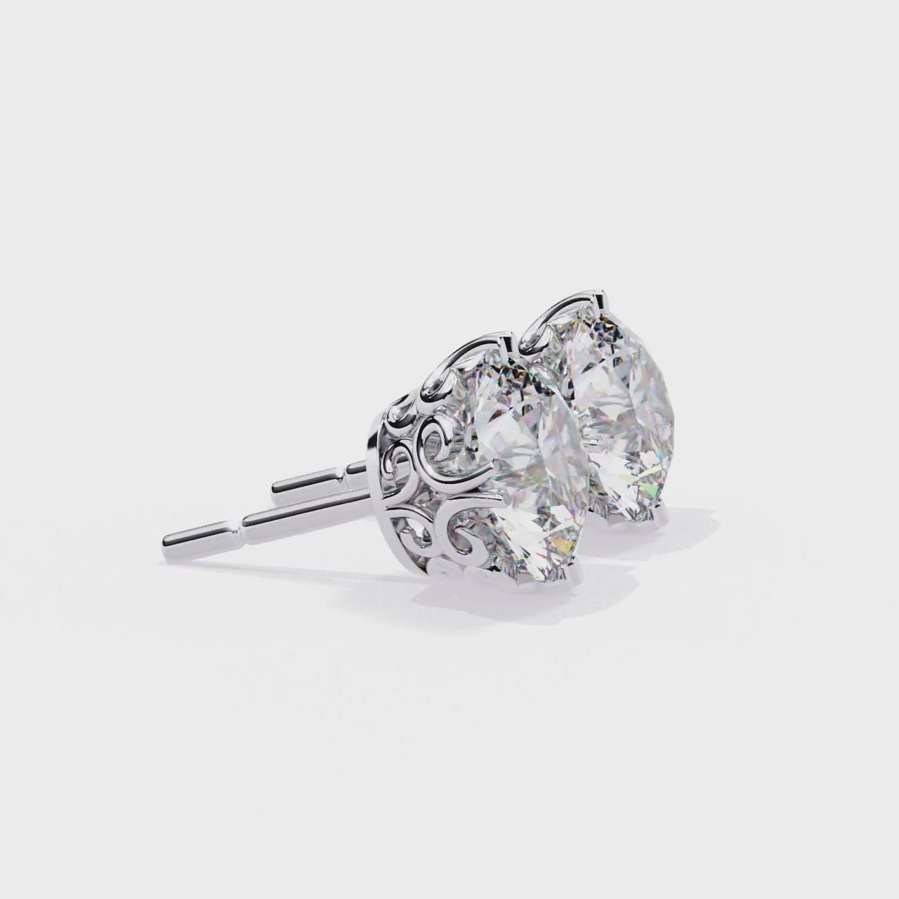 Round Cut Lab Diamond Stud Earring