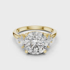Lab Diamond Round Cut Engagement Ring with Side Stones