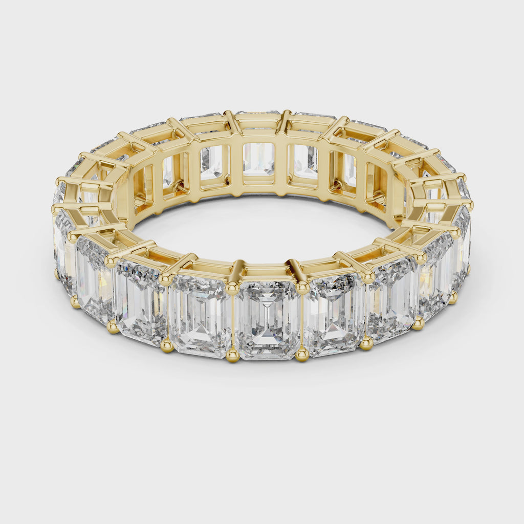 6 Carat Emerald Diamond Eternity Wedding Band