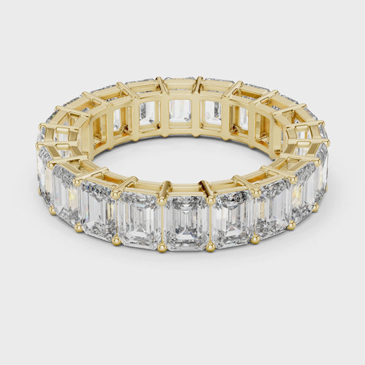 6 Carat Emerald Diamond Eternity Wedding Band