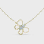 Butterfly Round Cut Lab Diamond Pendant