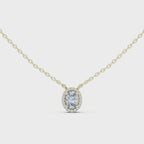 Fancy Oval Cut Halo Lab Diamond Pendant