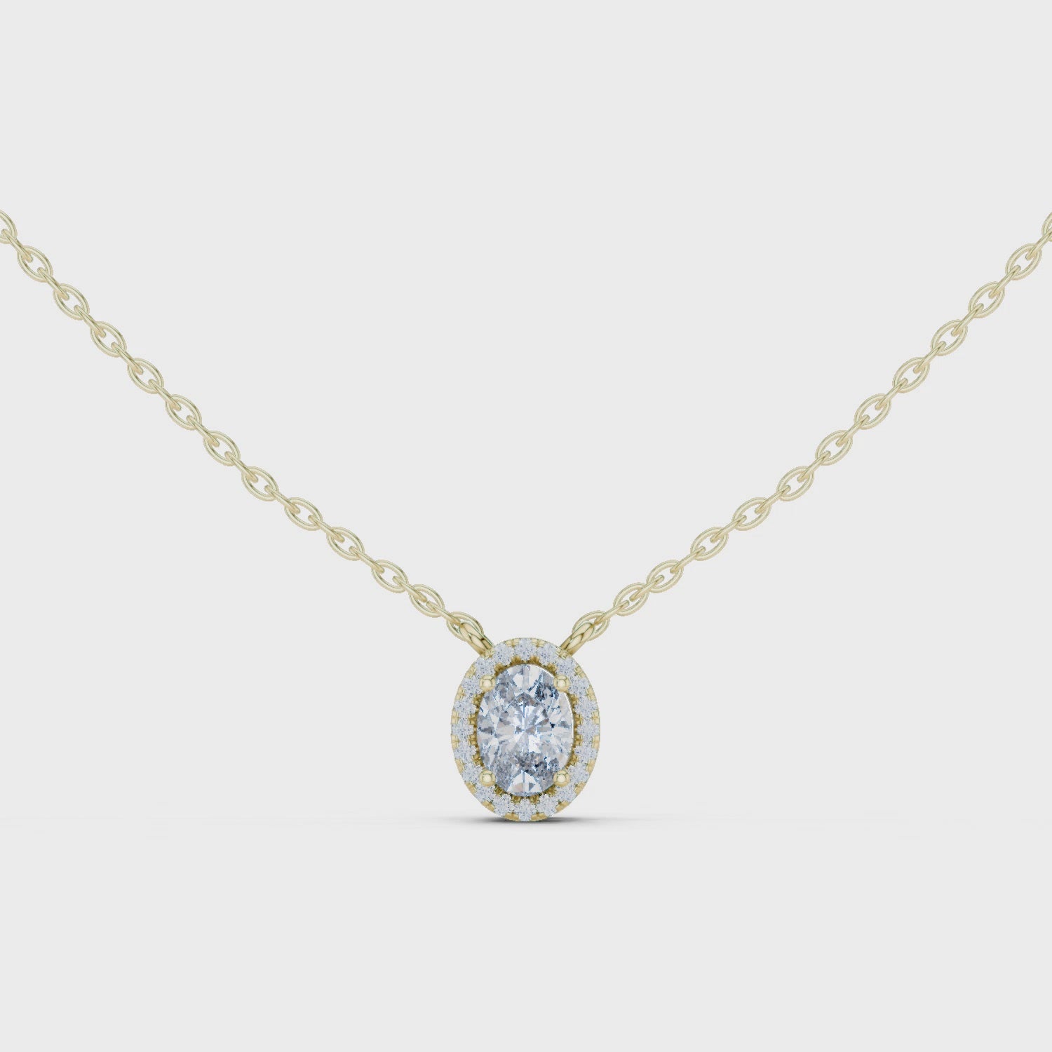 Fancy Oval Cut Halo Lab Diamond Pendant