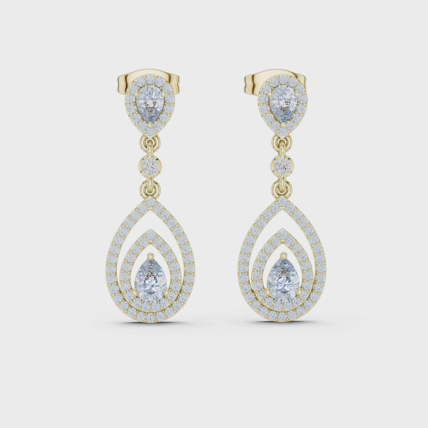 Classic Dangler Earrings With Pear Cut Diamond
