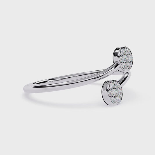 14K White Gold Toi Et Moi Round Cut Diamond Ring