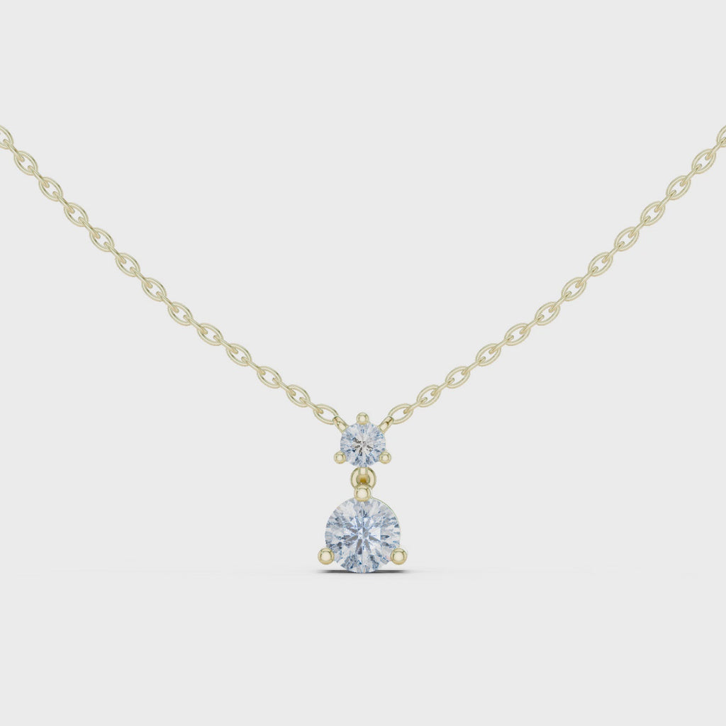 14K Yellow Gold Solitaire Pendant With Round Lab Diamond