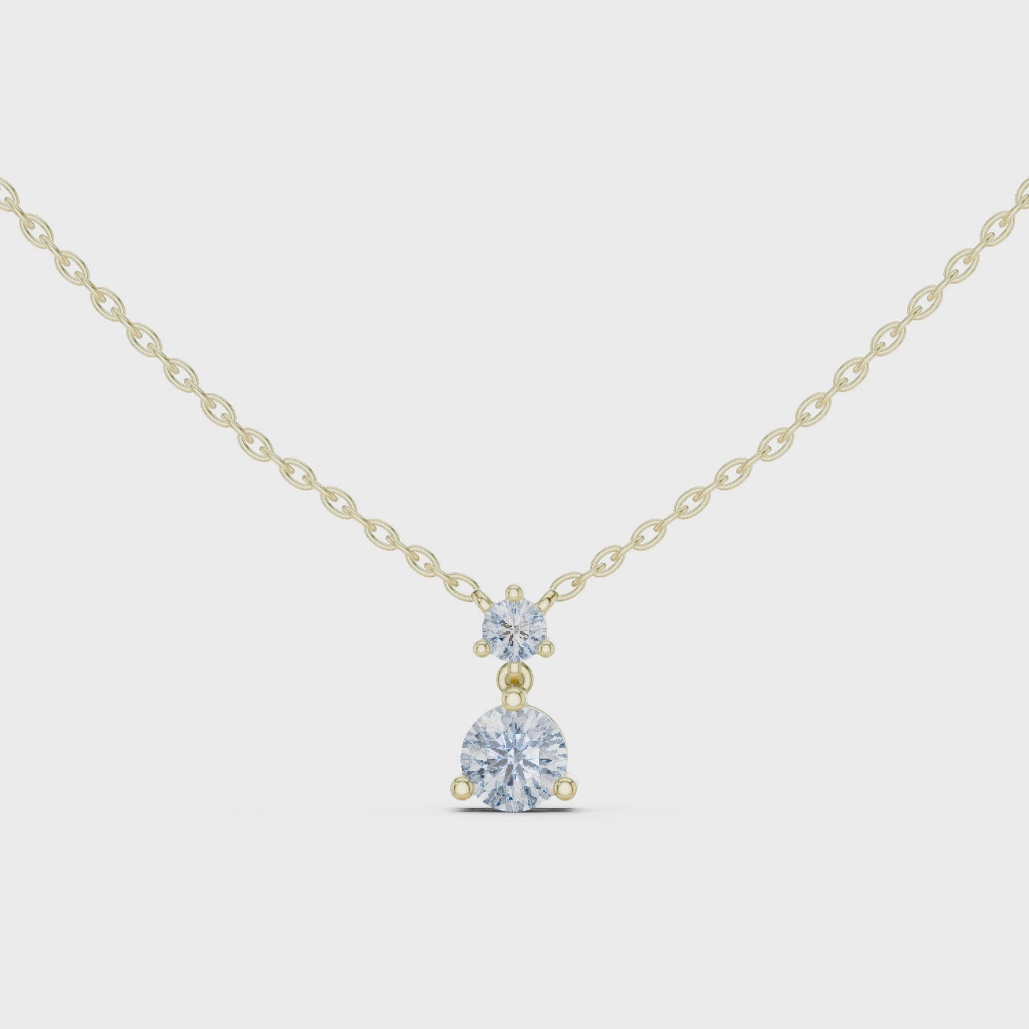 14K Yellow Gold Solitaire Pendant With Round Lab Diamond
